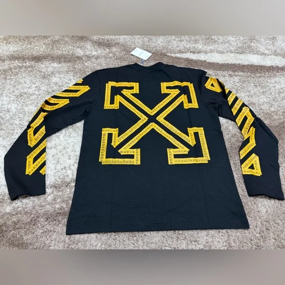 Off White tape arrow skate long sleeve tee in black